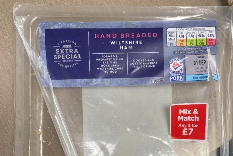 Fotografie - Hand breaded wiltshire ham Asda Extra Special