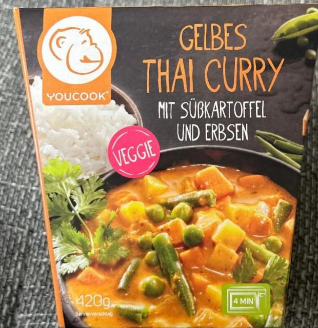 Fotografie - Gelbes thai curry mit süßkartoffel und erbsen Youcook