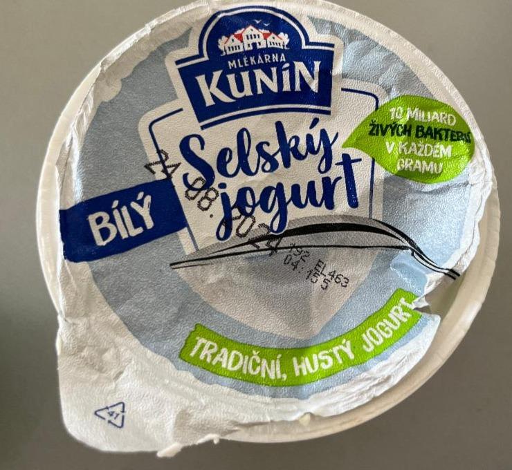 Fotografie - Selský jogurt bílý, tradiční hustý jogurt Kunín