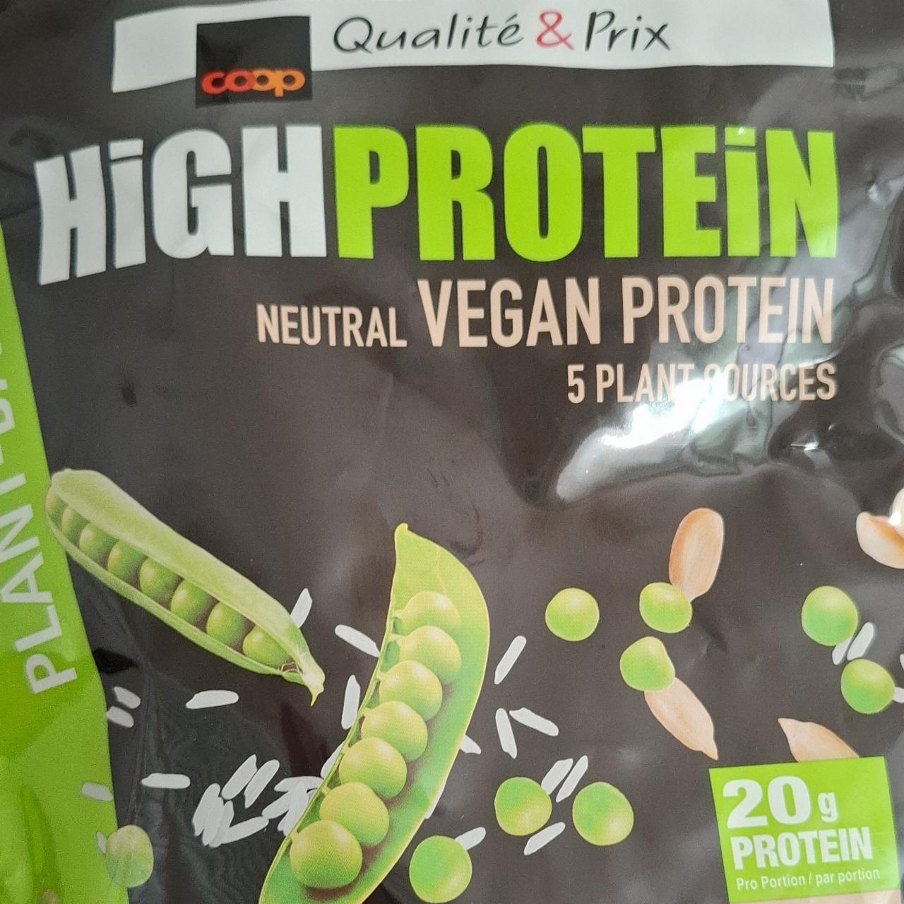 Fotografie - Highprotein neutral vegan protein Coop Qualite & Prix