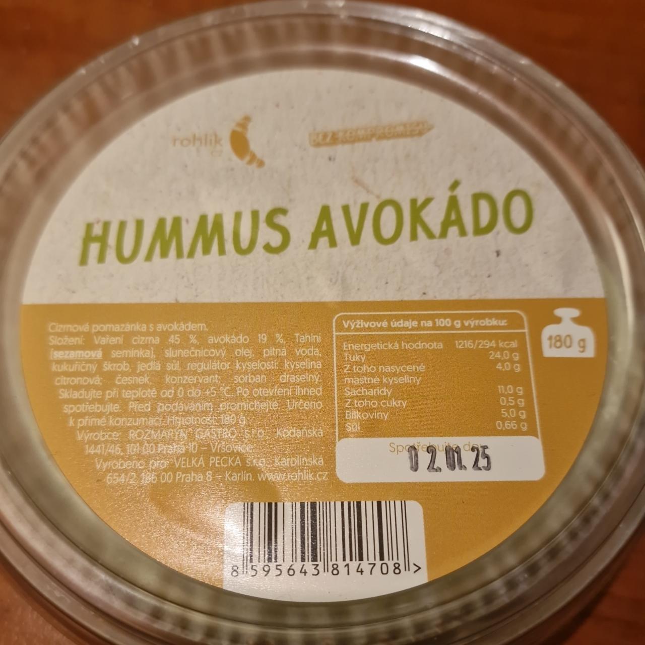 Fotografie - Hummus avokádo Rohlík