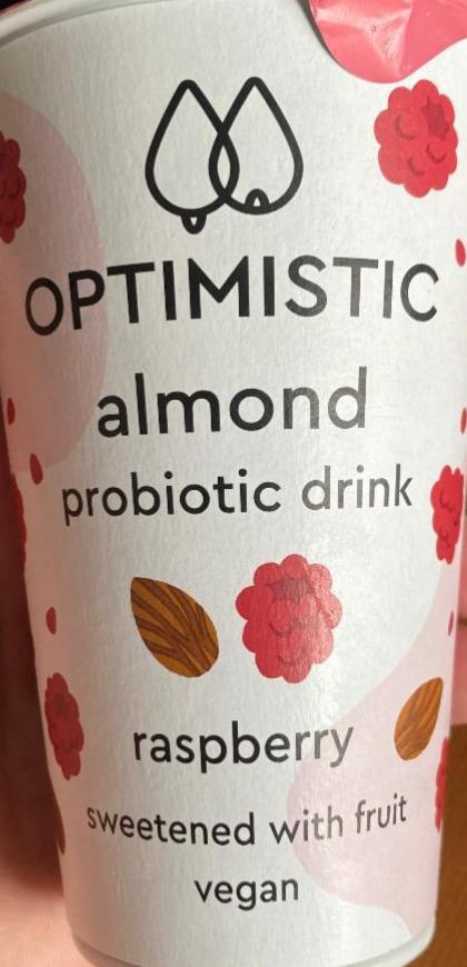 Fotografie - Mandlový probiotický nápoj malinový slazený ovocem Optimistic