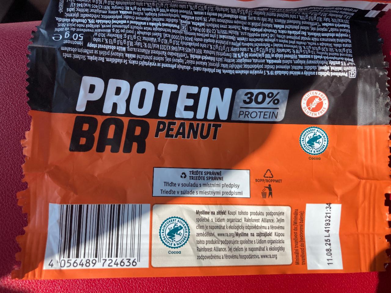 Fotografie - Protein 30% bar peanut Lidl