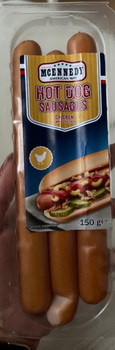Hot Dog Sausages Way kalorie, nutriční hodnoty a McEnnedy kJ chicken - American