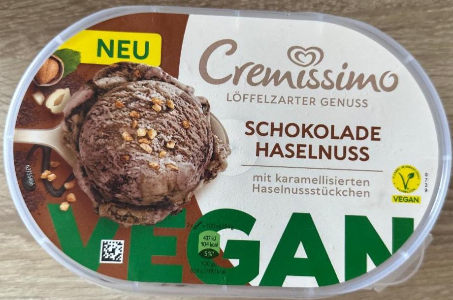 Fotografie - Schokolade haselnuss vegan Cremissimo