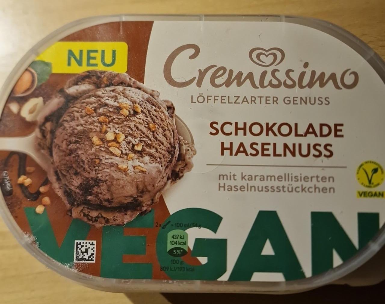 Fotografie - Schokolade haselnuss vegan Cremissimo