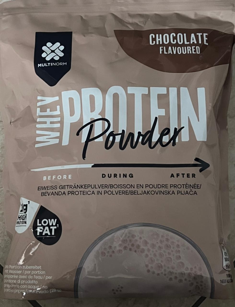 Fotografie - Whey protein powder chocolate flavoured Multinorm