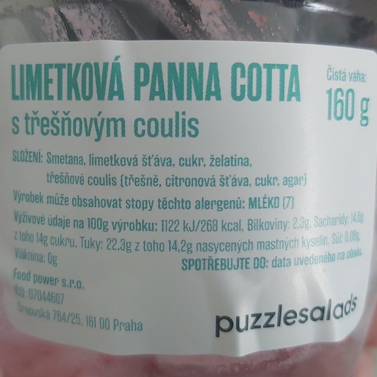 Fotografie - Limetková panna cotta s třešňovým coulis Puzzlesalads