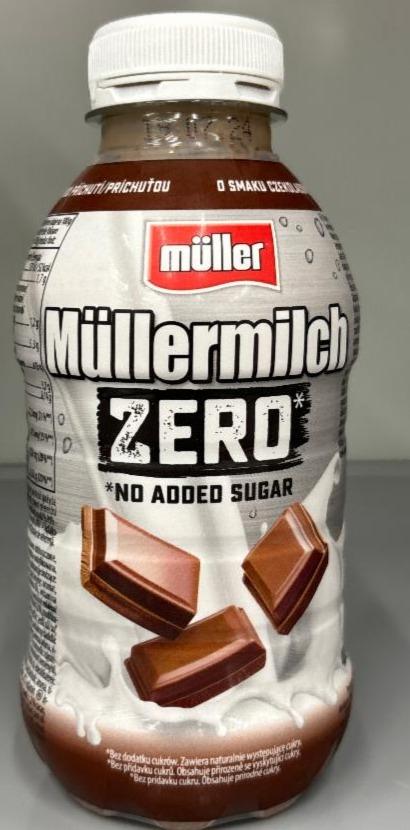 Fotografie - Müllermilch zero no added sugar s čokoládovou příchutí Müller