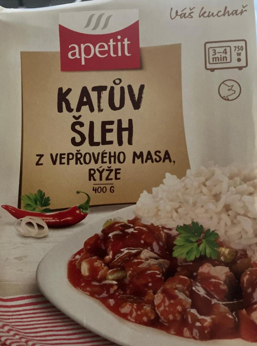 Fotografie - Katův šleh z vepřového masa, rýže Apetit