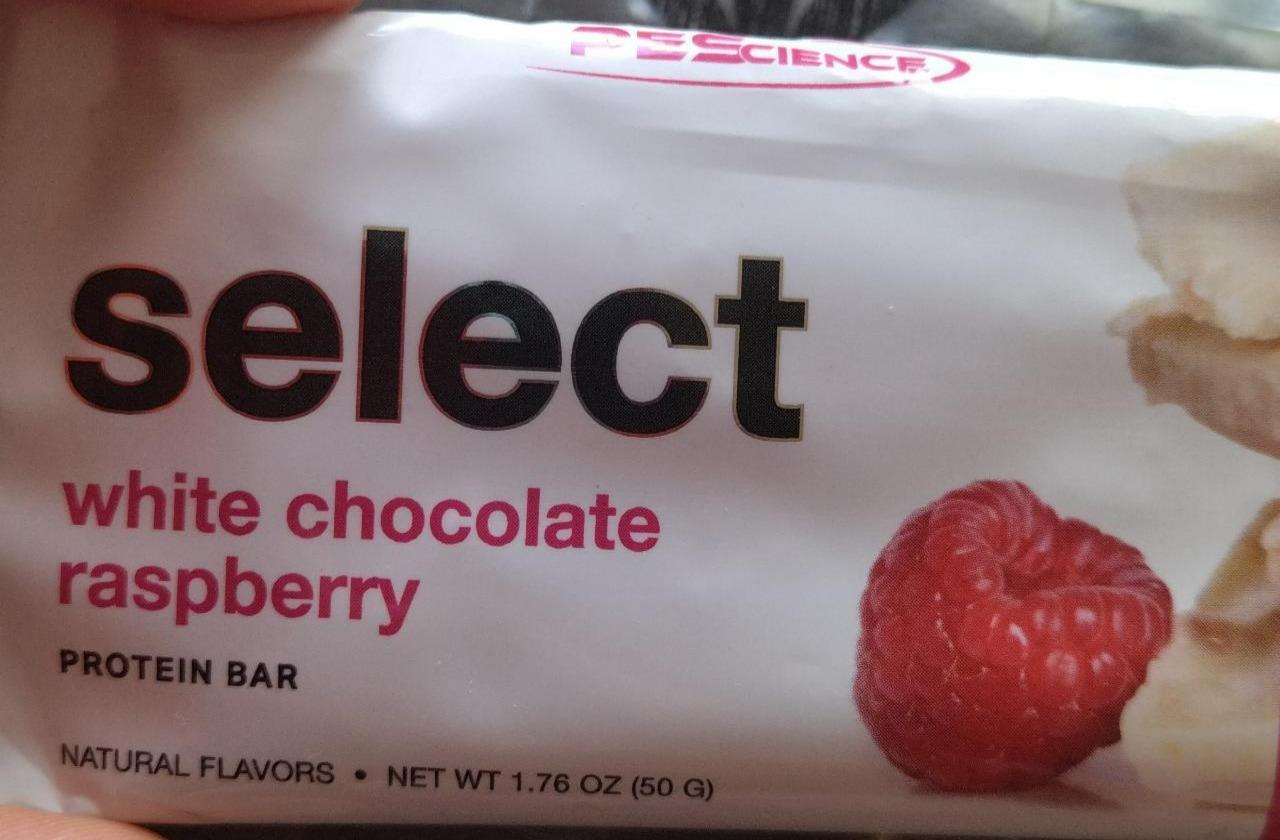 Fotografie - Select white chocolate raspberry protein bar Pescience