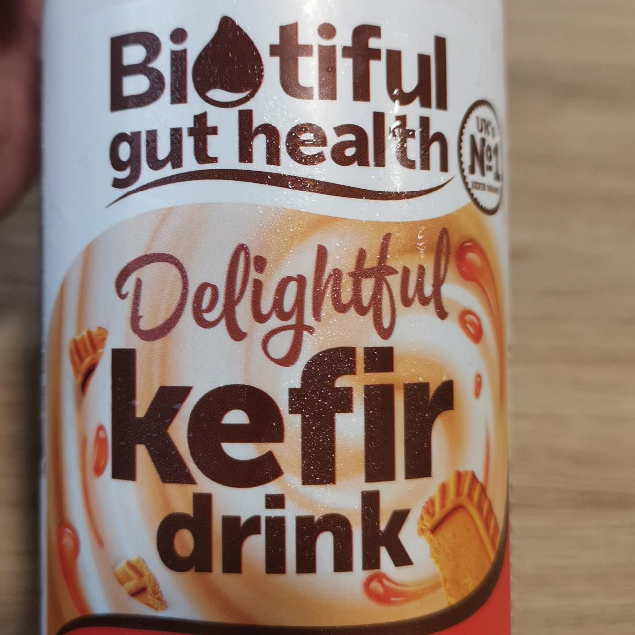 Fotografie - Delightful kefir drink caramelised biscuit Biotiful gut health