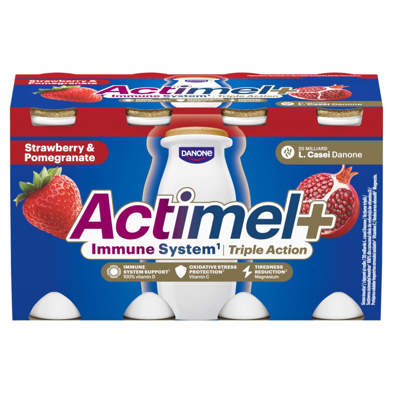 Fotografie - Actimel+ strawberry & pomegranate Danone