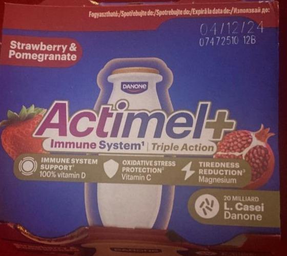 Fotografie - Actimel+ strawberry & pomegranate Danone