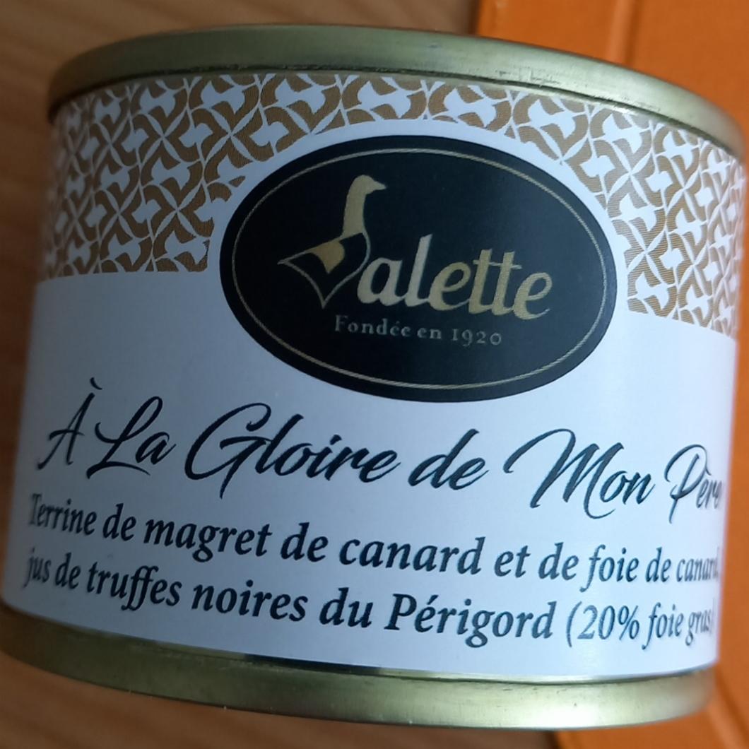 Fotografie - Terrine de magret de canard et de foie de canard, jus de truffes noires du Périgord (20% foie gras) Valette