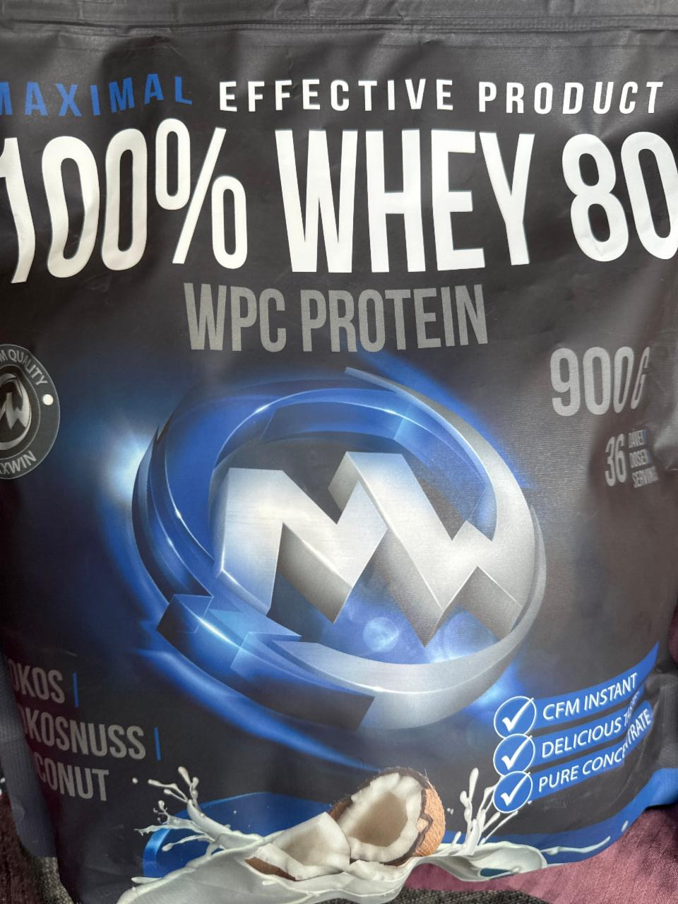 Fotografie - 100% Whey 80 wpc protein kokos Maxxwin