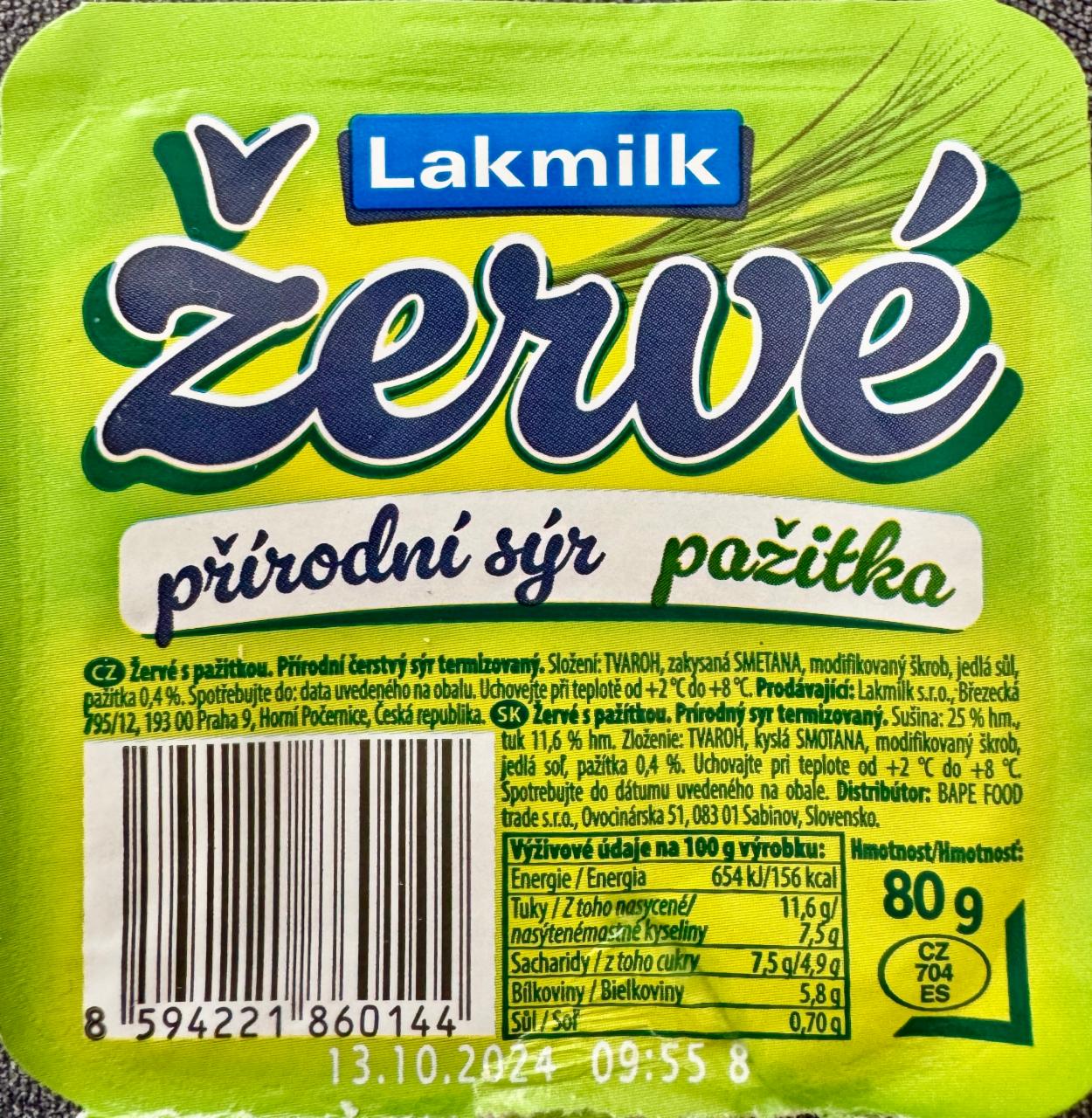 Fotografie - Žervé přírodní sýr pažitka Lakmilk