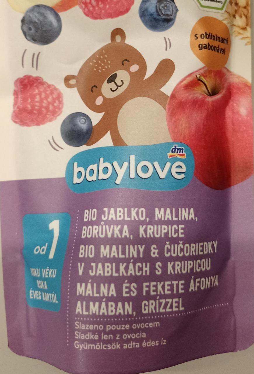 Fotografie - Bio pyré jablko, malina, borůvka, krupice Babylove