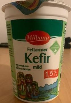 Fotografie - Fettarmer Kefir mild 1,5% Fett Milbona