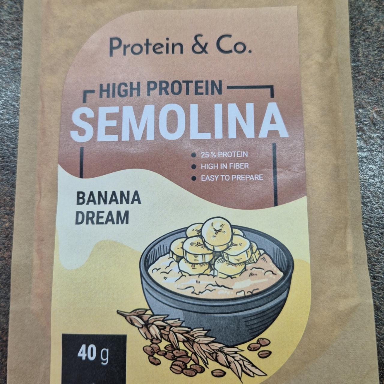 Fotografie - High protein semolina banana dream Protein & Co.