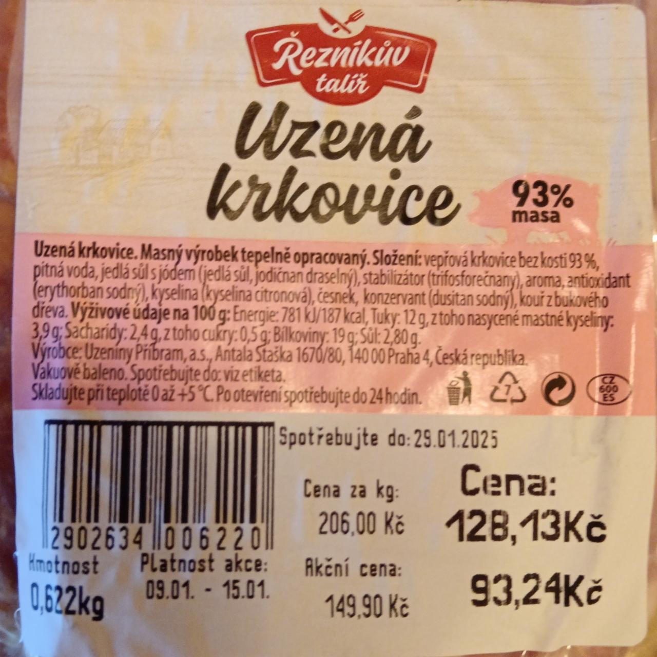 Fotografie - Uzená krkovice 93% masa Řezníkův talíř