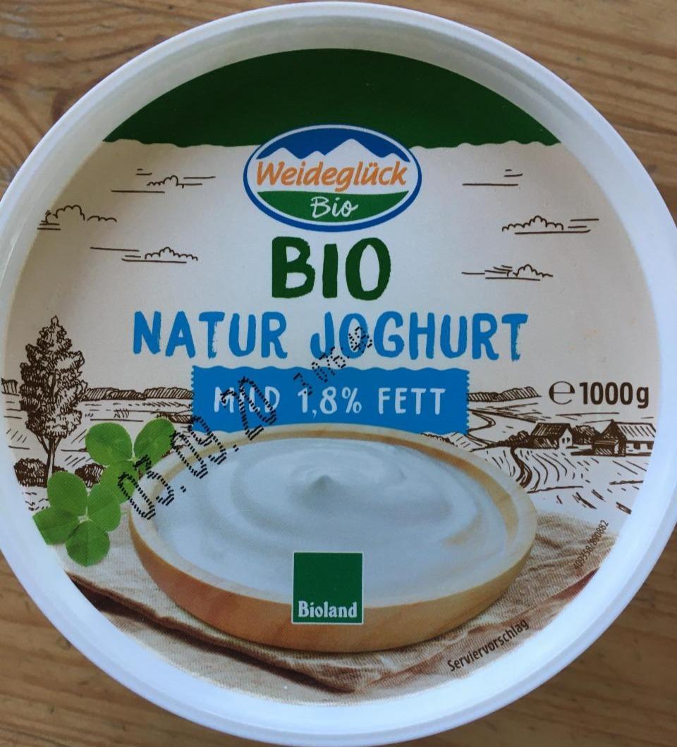 Bio Natur - hodnoty nutriční mild kJ Weideglück Bio kalorie, fett 1,8% a Joghurt