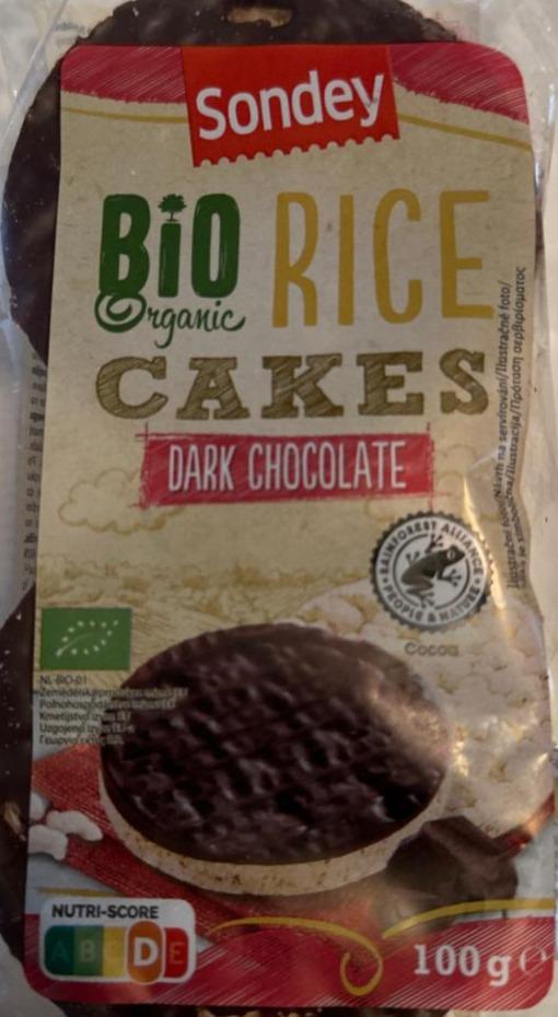 Fotografie - Bio organic rice cakes dark chocolate Sondey