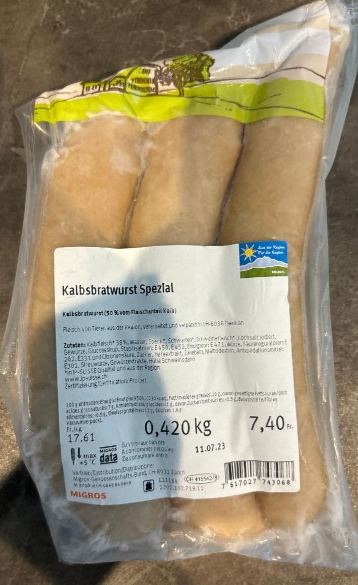 Fotografie - Kalbsbratwurst Spezial Migros