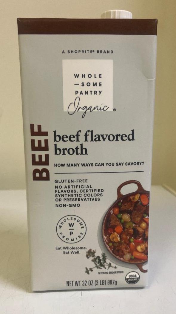 Fotografie - Beef flavored broth Wholesome Pantry Organic