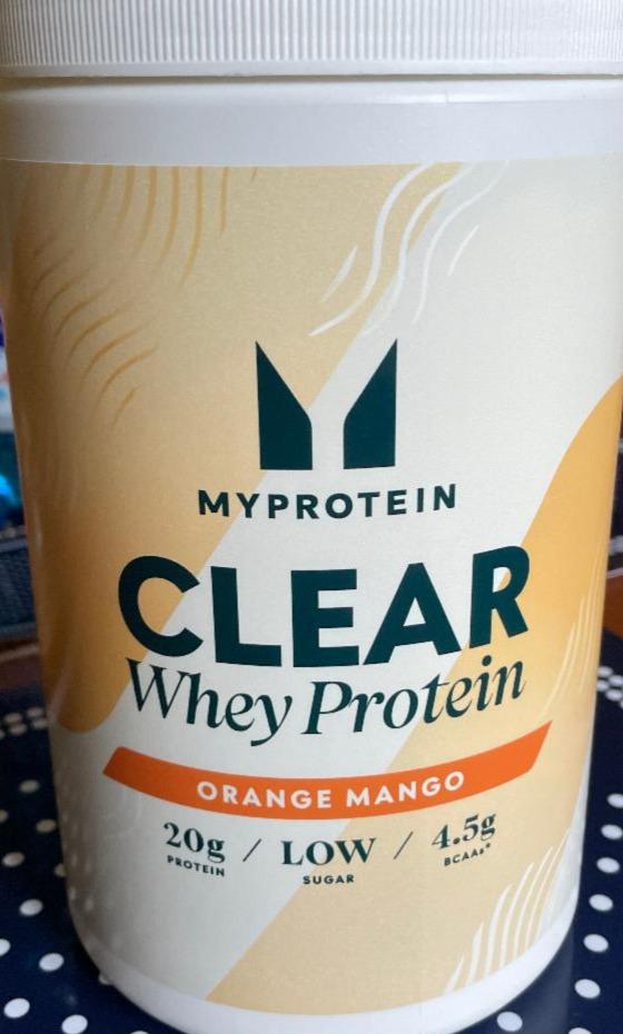 Fotografie - Clear whey protein orange mango Myprotein