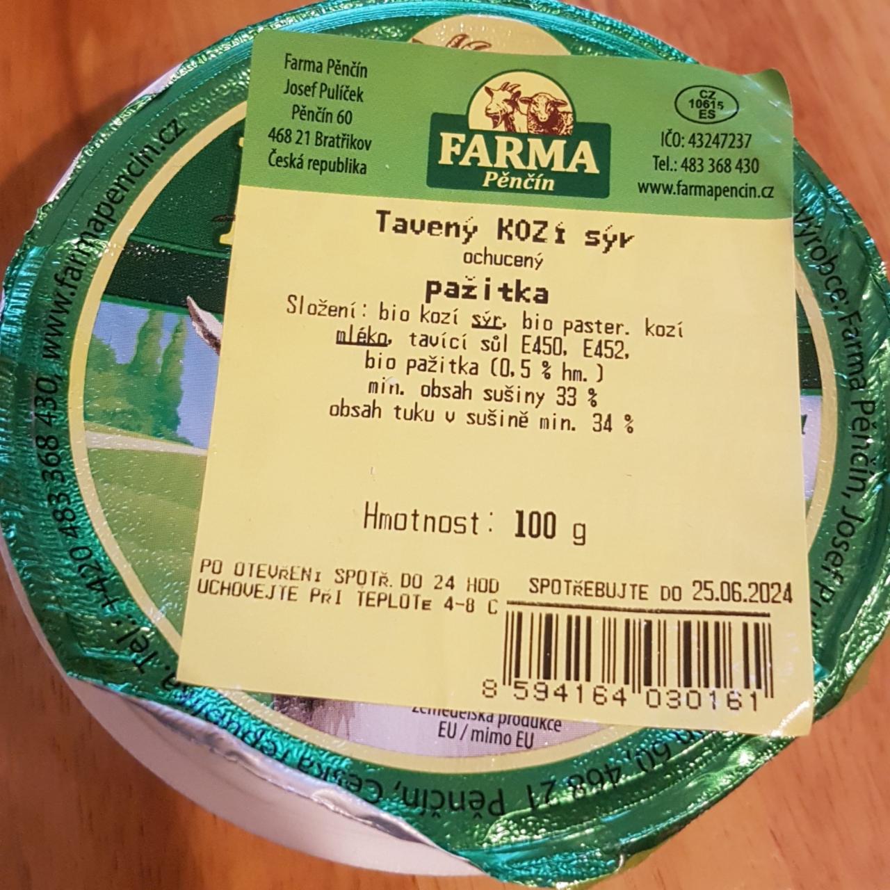 Fotografie - Tavený kozí sýr ochucený pažitka Farma Pěnčín