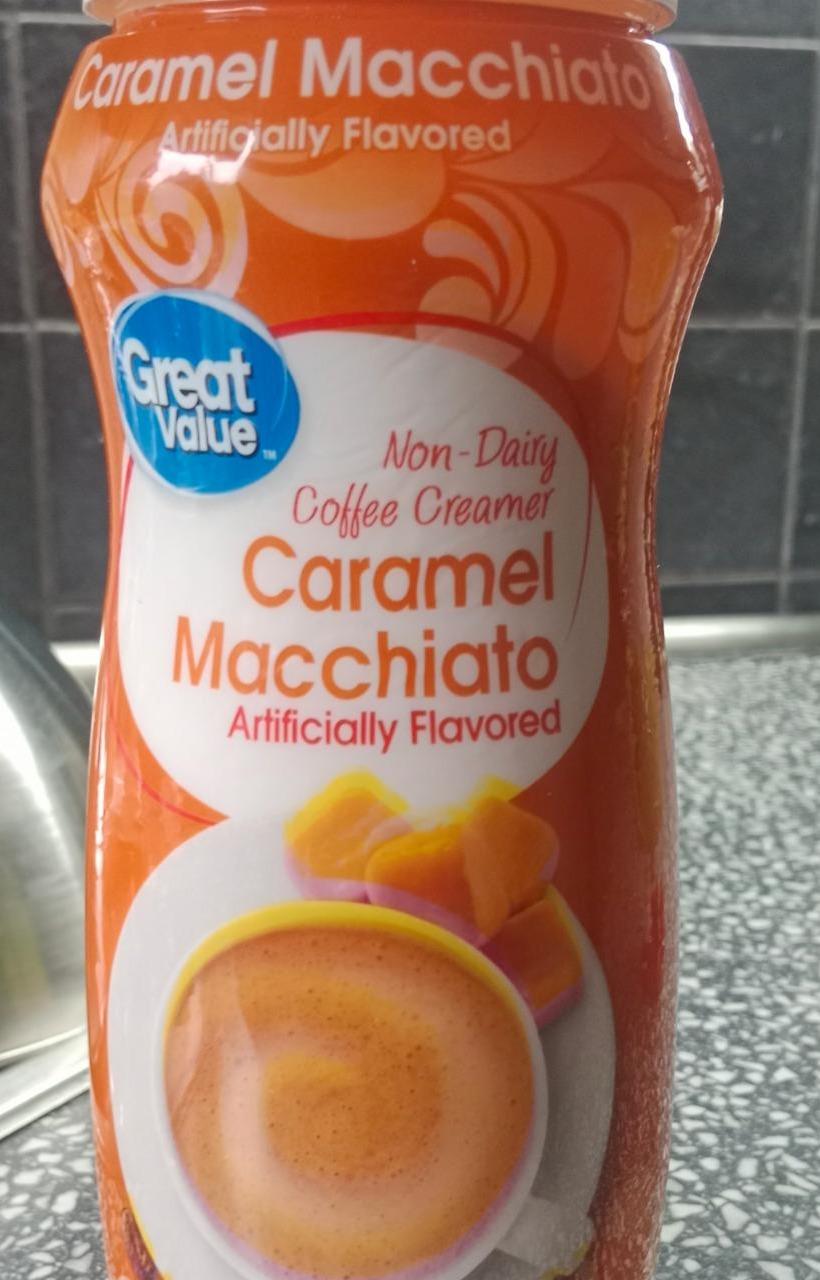 Fotografie - Caramel macchiato non-dairy coffee creamer Great Value