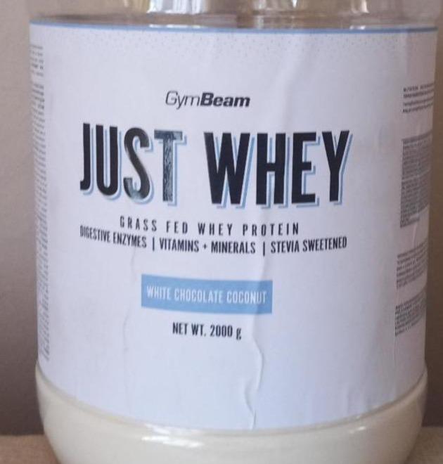 Fotografie - Just whey grass fed whey protein white chocolate coconut GymBeam