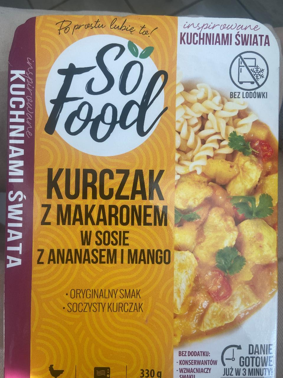 Fotografie - Kurczak z makaronem w sosie z ananasem i mango So Food