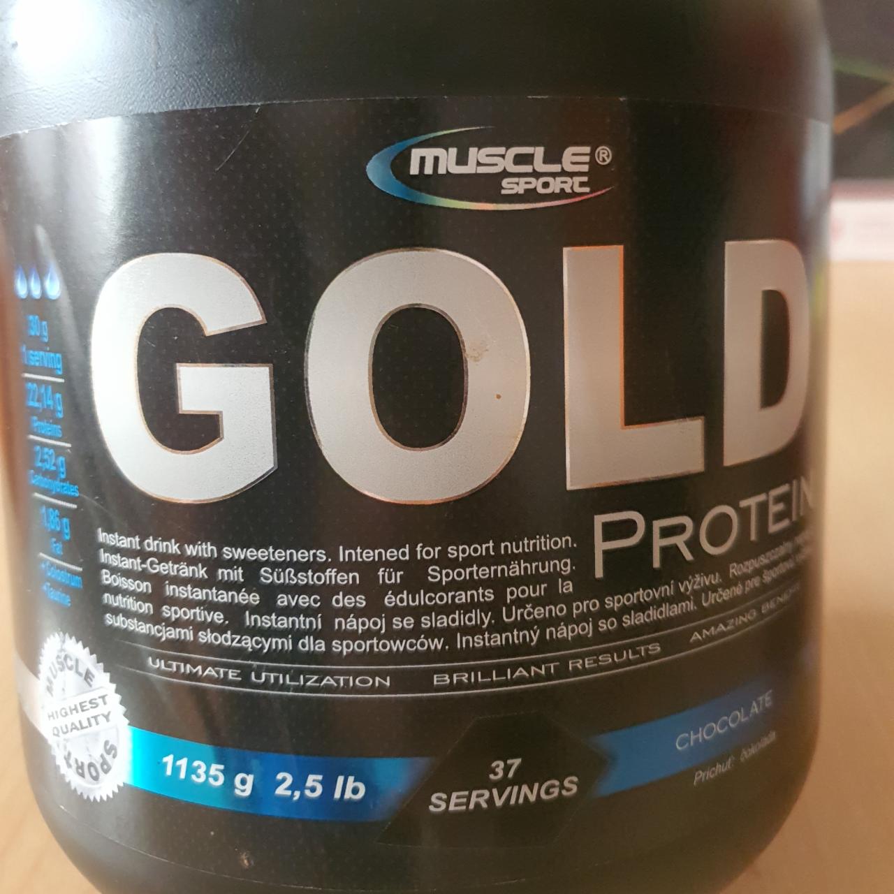 Fotografie - Gold protein chocolate Muscle sport