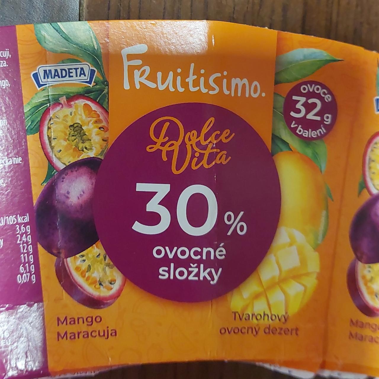 Fotografie - Tvarohový ovocný dezert mango maracuja Fruitisimo Madeta