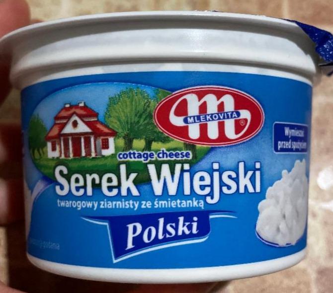 Fotografie - Polski Wiejski Serek twarogowy ziarnisty ze śmietanką Mlekovita