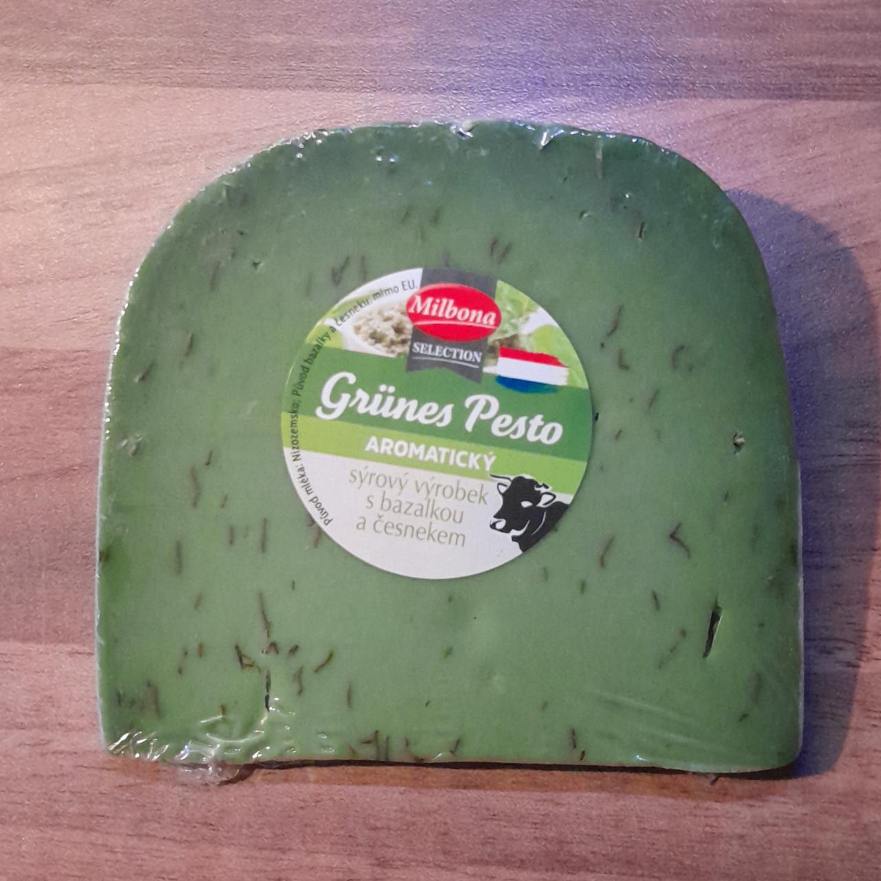 Fotografie - Grünes pesto sýrový výrobek s bazalkou a česnekem Milbona