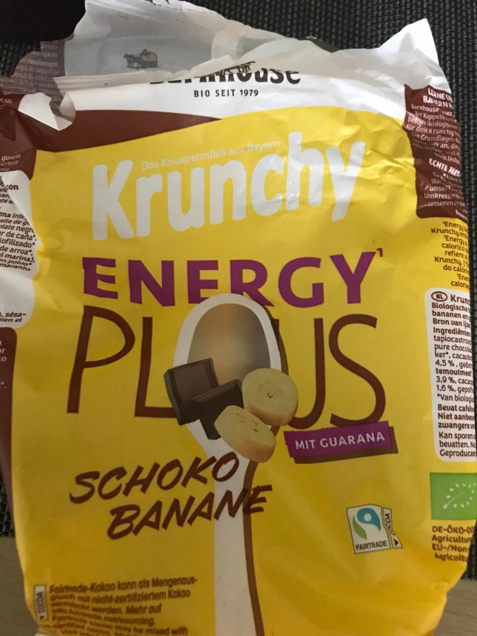 Fotografie - Krunchy energy plus schoko banane Barnhouse