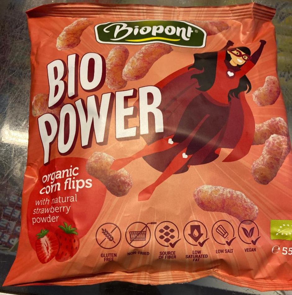 Fotografie - Bio power organic corn flips with natural strawberry powder Biopont