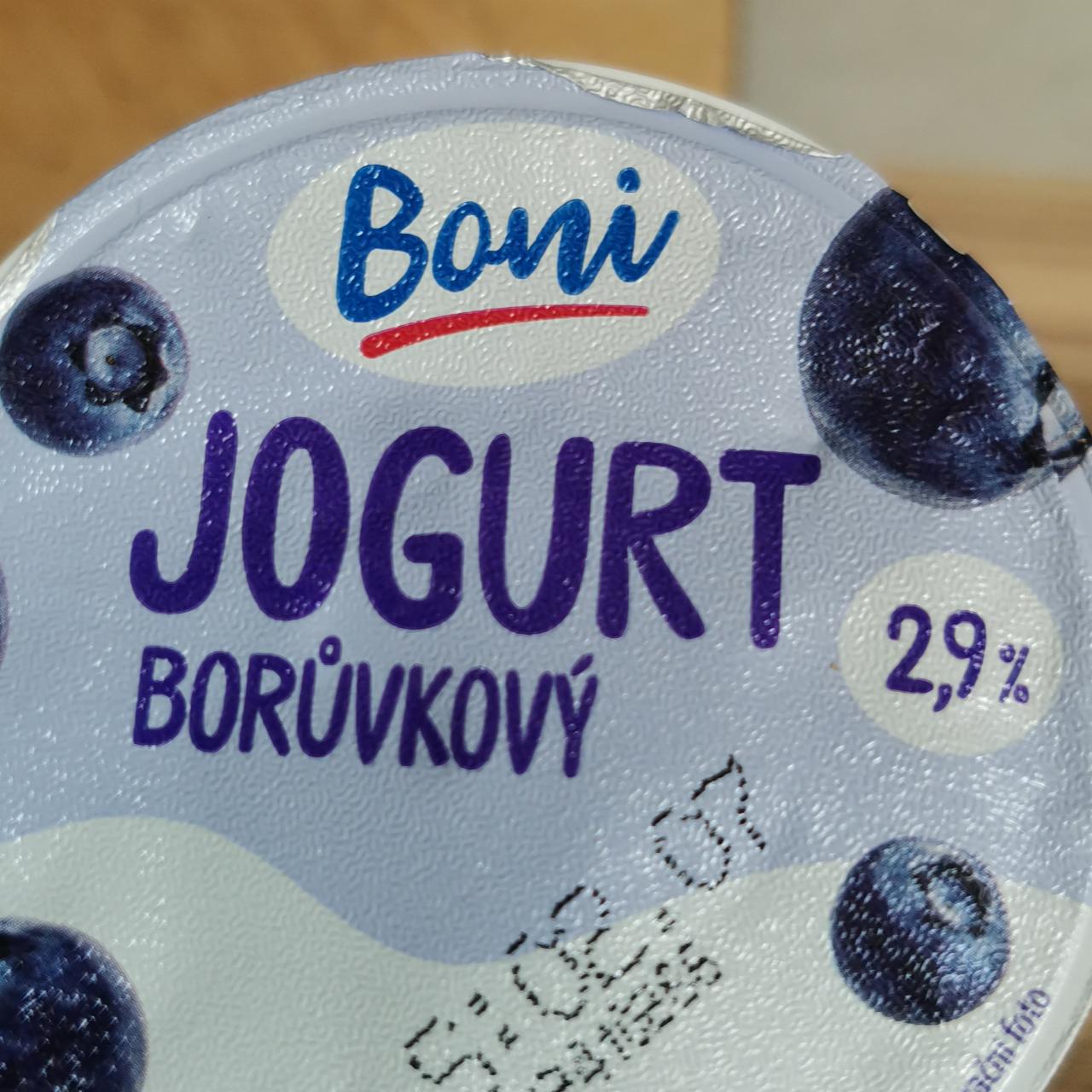 Fotografie - Jogurt borůvkový 2,9% tuku Boni