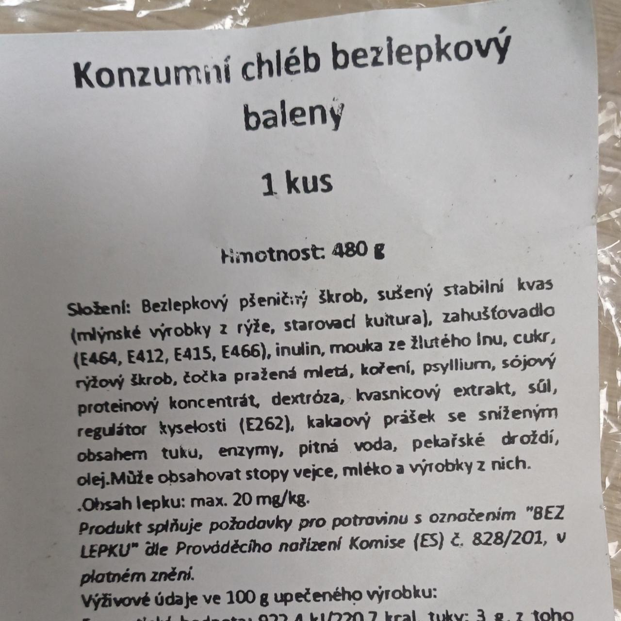 Fotografie - Konzumní chléb bezlepkový balený RS Bakery&Trade s.r.o.