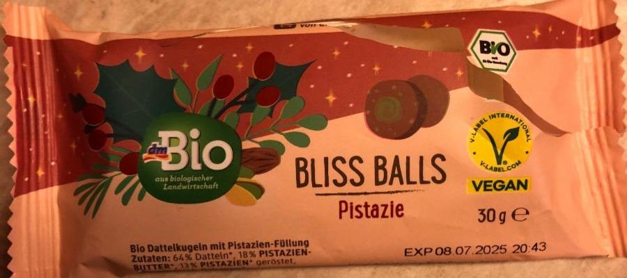 Fotografie - Vegane Bliss Balls pistazie pistáciové kuličky dmBio