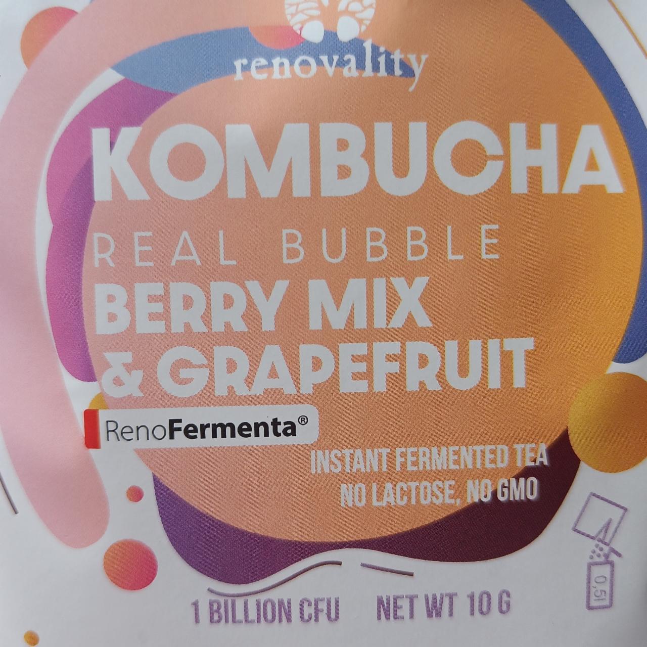 Fotografie - Kombucha real bubble berry mix & grapefruit Renovality