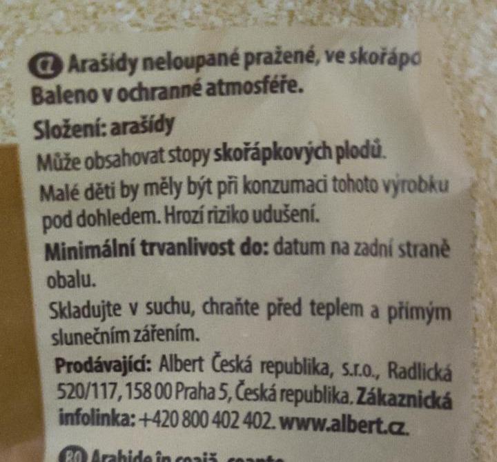 Fotografie - Arašídy neloupané pražené, ve skořápce Albert