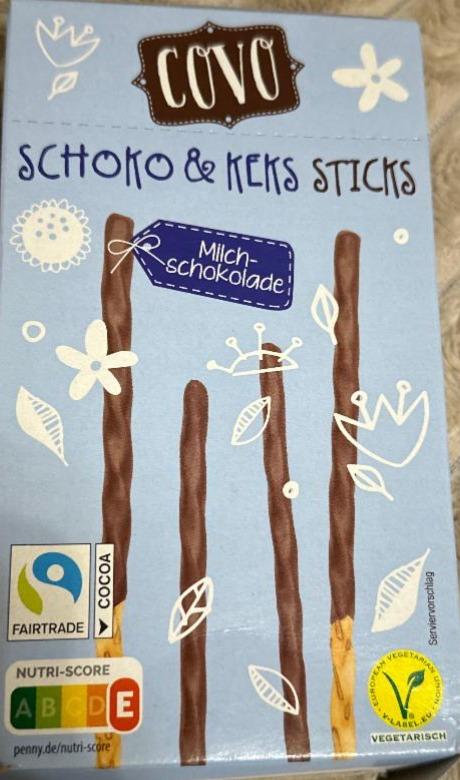 Fotografie - Schoko & keks sticks milchschokolade Covo