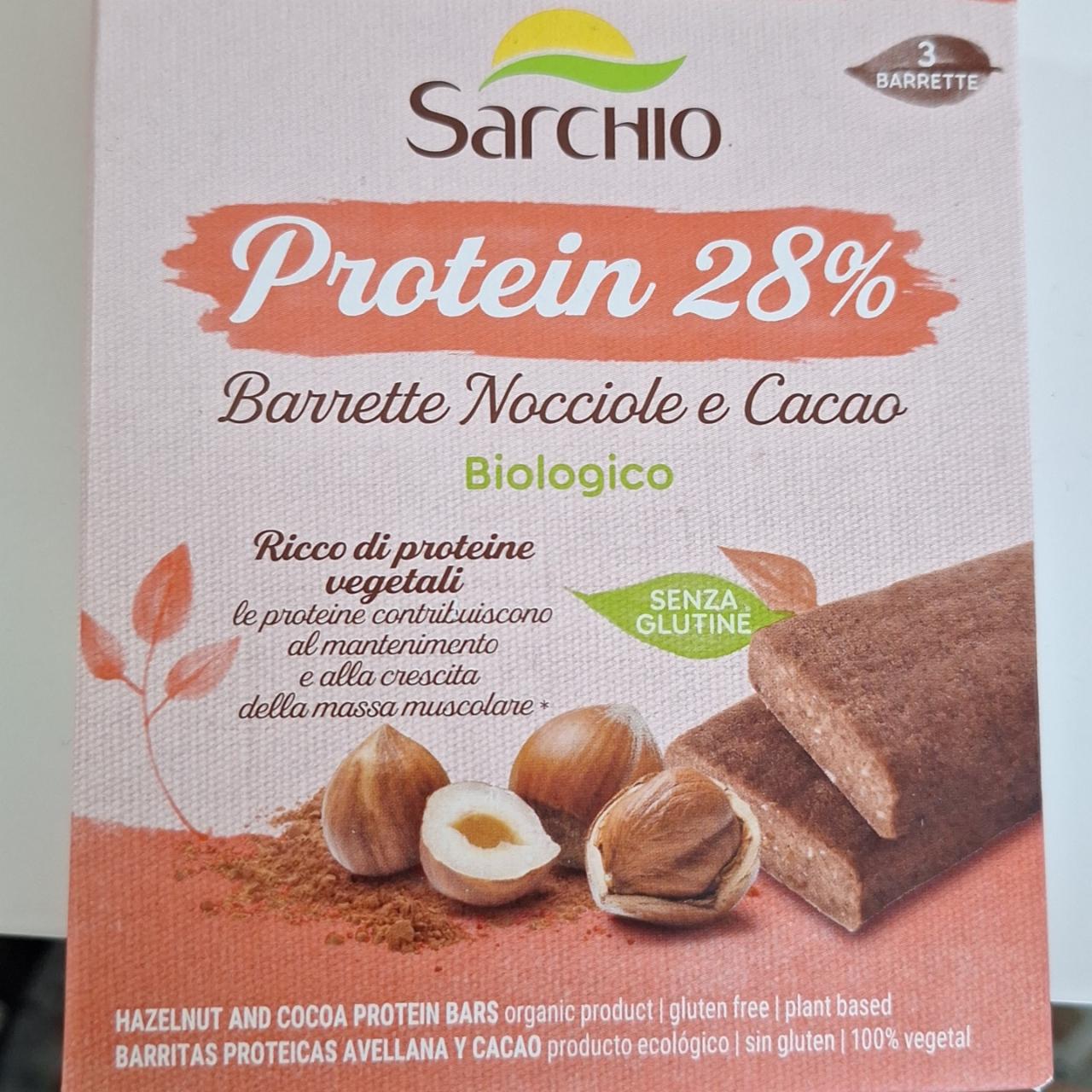 Fotografie - Barrette nocciole e cacao biologico protein 28% Sarchio