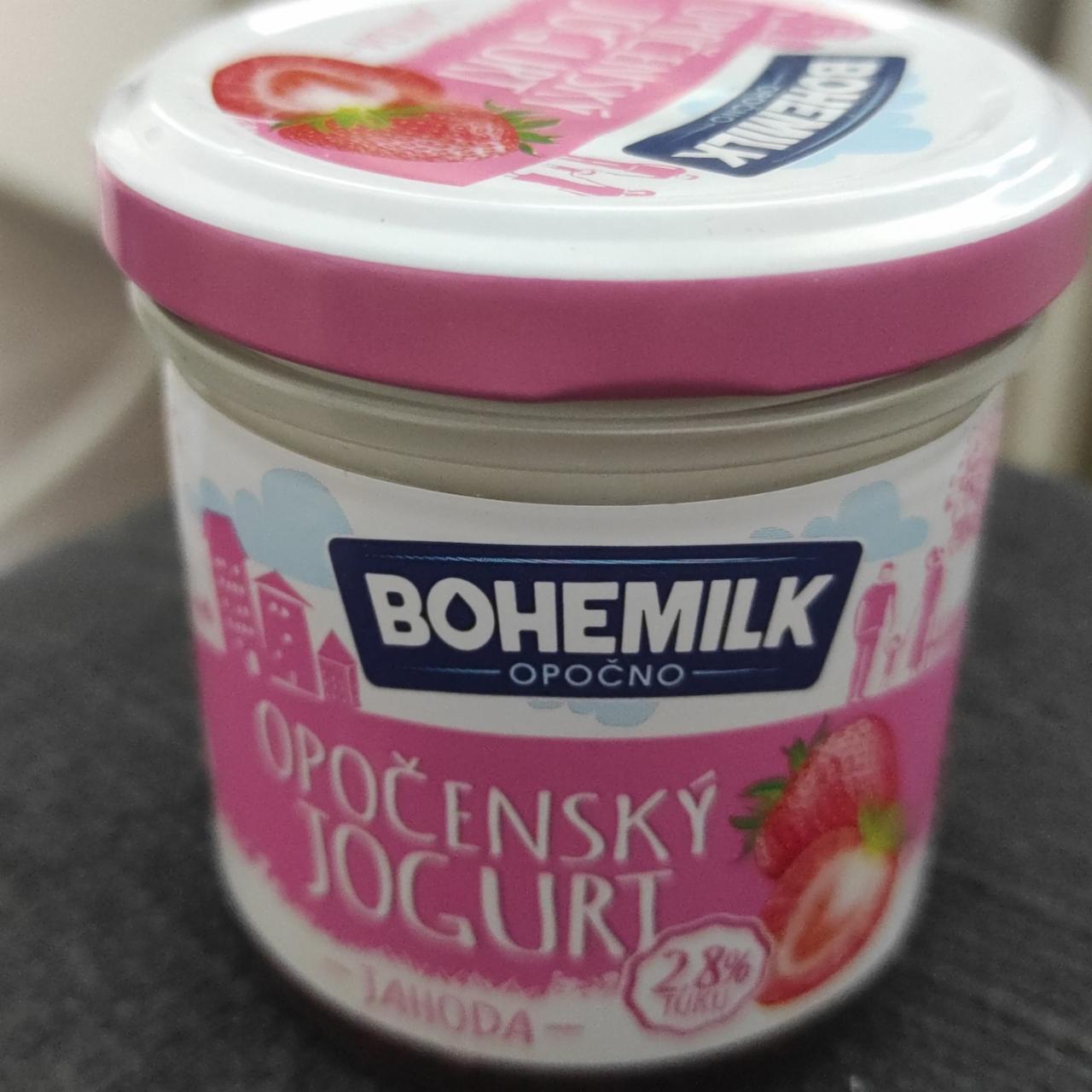 Fotografie - Opočenský jogurt jahoda 2,8% tuku Bohemilk
