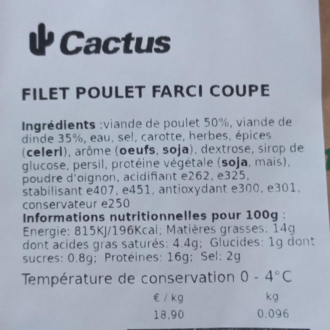 Fotografie - Filet poulet farci coupe Cactus