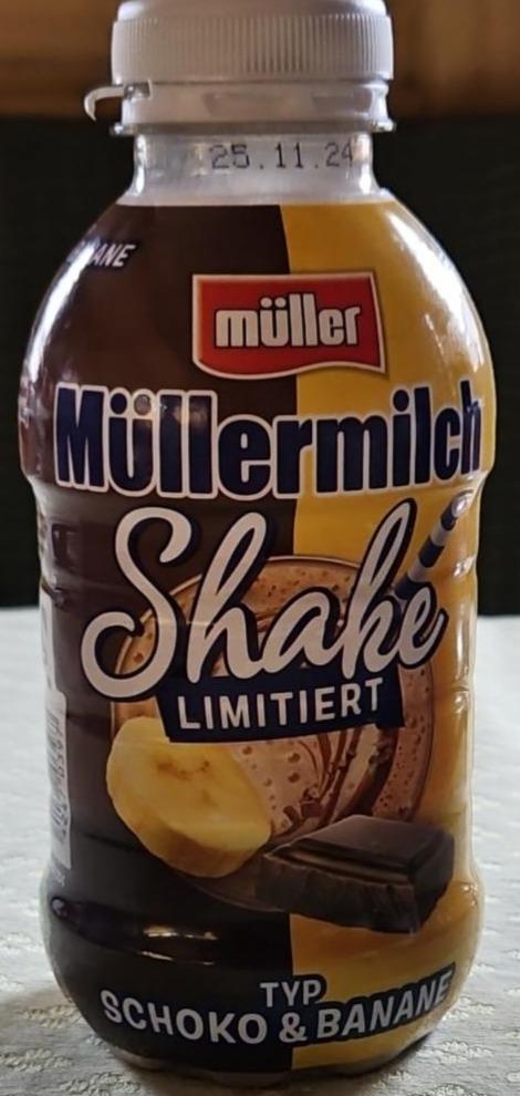 Fotografie - Müllermilch shake limitiert typ schoko & banane Müller